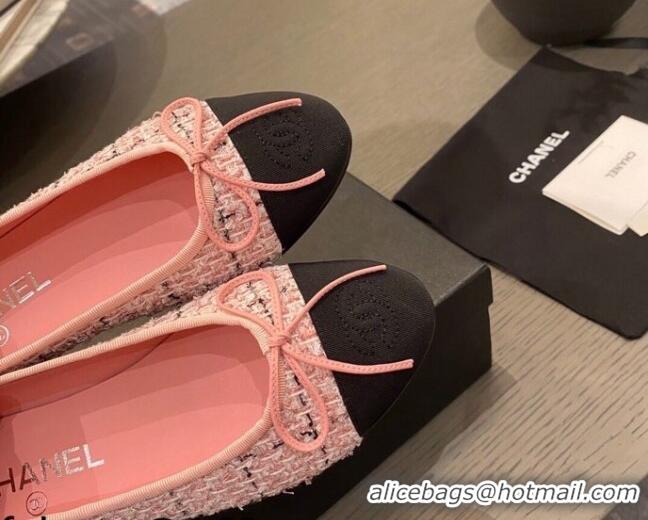 Most Popular Chanel Tweed & Grosgrain Ballerinas 112281 Pink/Black