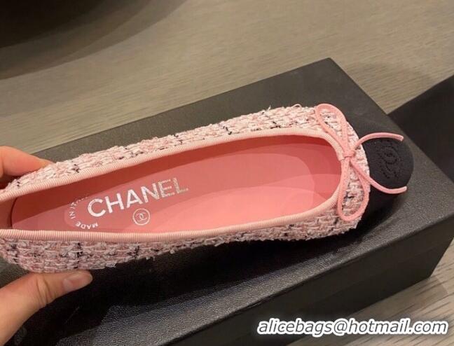 Most Popular Chanel Tweed & Grosgrain Ballerinas 112281 Pink/Black