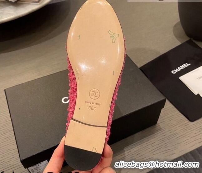 Good Quality Chanel Tweed & Grosgrain Ballerinas 112281 Pink/Black