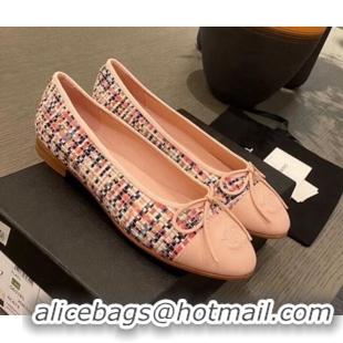 Low Cost Chanel Tweed & Grosgrain Ballerinas 112281 Light Pink