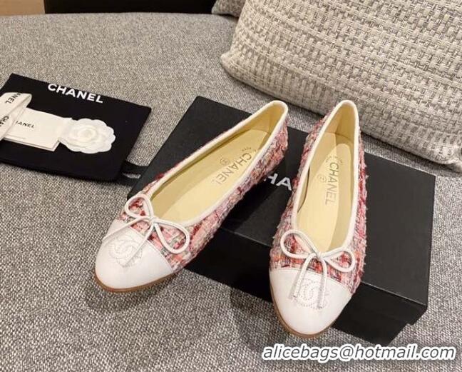 Low Cost Chanel Tweed & Grosgrain Ballerinas 112281 Light Pink