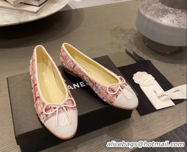 Low Cost Chanel Tweed & Grosgrain Ballerinas 112281 Light Pink