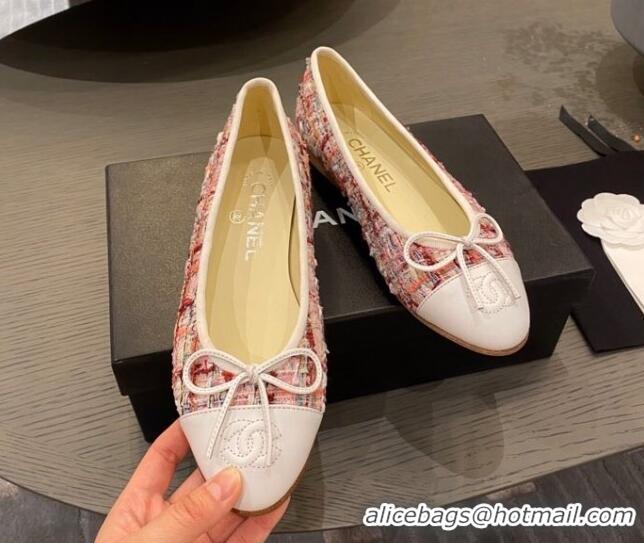 Low Cost Chanel Tweed & Grosgrain Ballerinas 112281 Light Pink