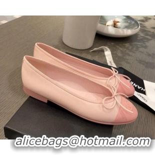 Pretty Style Chanel Leather Ballerinas 112287 Light Pink 