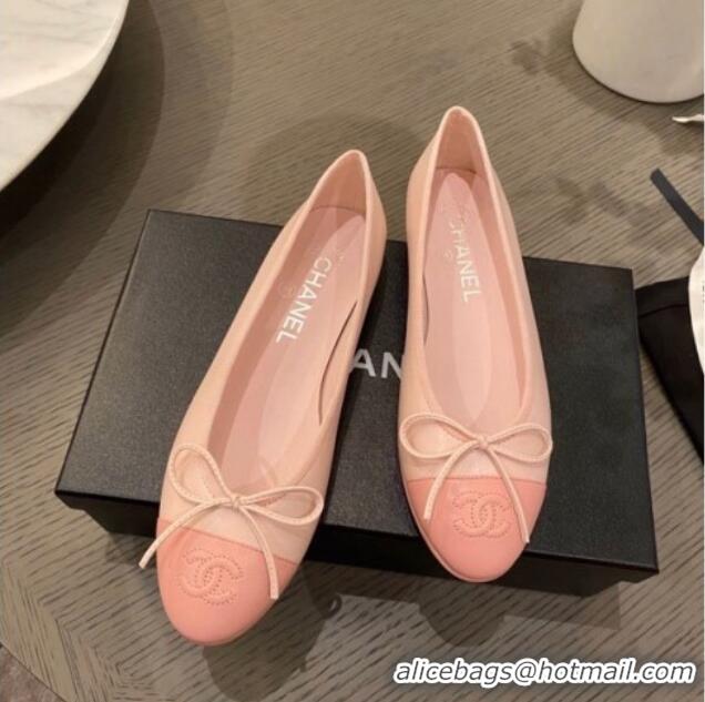 Pretty Style Chanel Leather Ballerinas 112287 Light Pink 