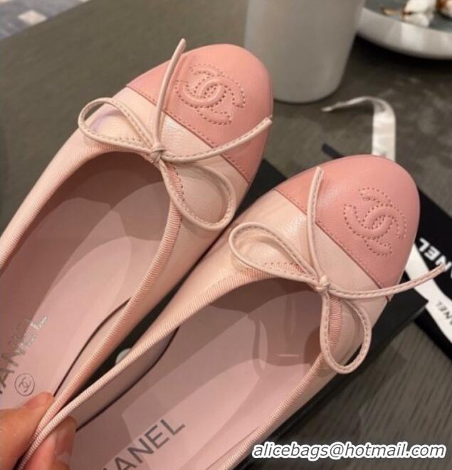 Pretty Style Chanel Leather Ballerinas 112287 Light Pink 