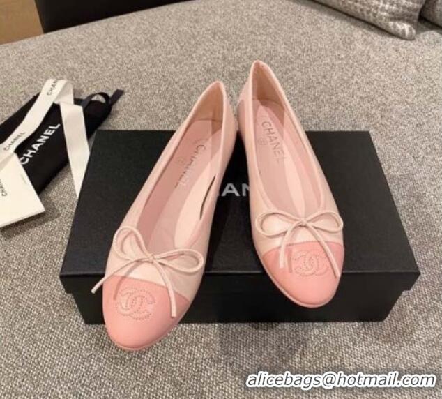 Pretty Style Chanel Leather Ballerinas 112287 Light Pink 