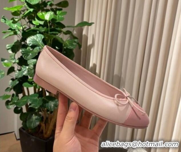 Pretty Style Chanel Leather Ballerinas 112287 Light Pink 