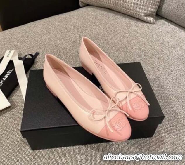 Pretty Style Chanel Leather Ballerinas 112287 Light Pink 