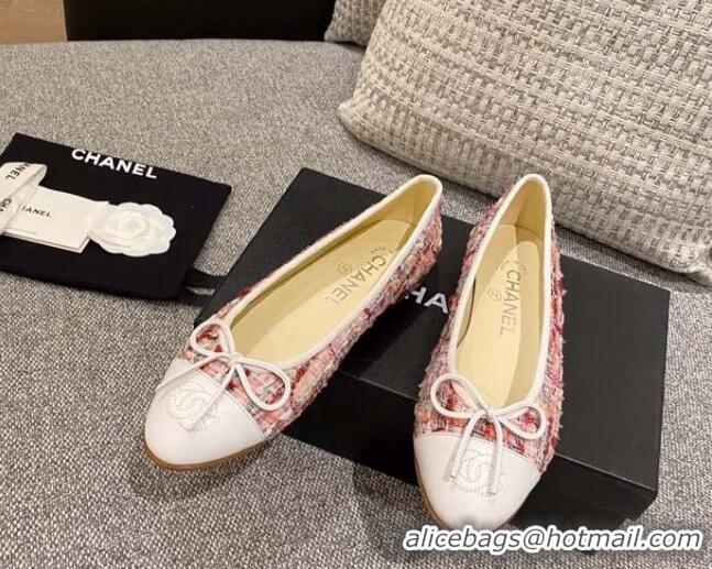 Good Product Chanel Tweed & Leather Ballerinas 112289 Red/White