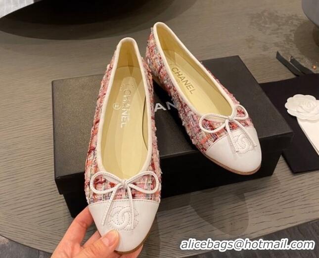 Good Product Chanel Tweed & Leather Ballerinas 112289 Red/White