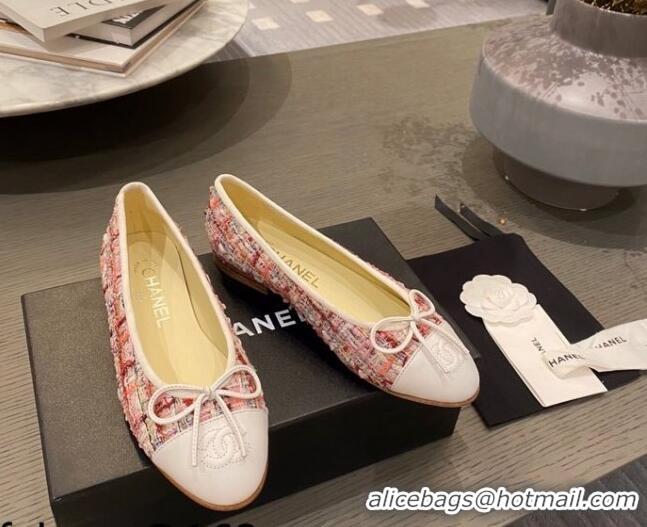 Good Product Chanel Tweed & Leather Ballerinas 112289 Red/White