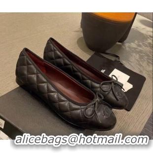 Low Price Chanel Quilted Leather Ballerinas Black 112296