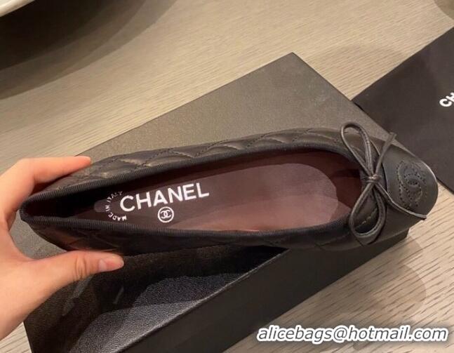 Low Price Chanel Quilted Leather Ballerinas Black 112296