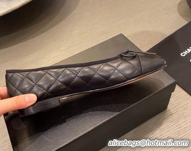 Low Price Chanel Quilted Leather Ballerinas Black 112296