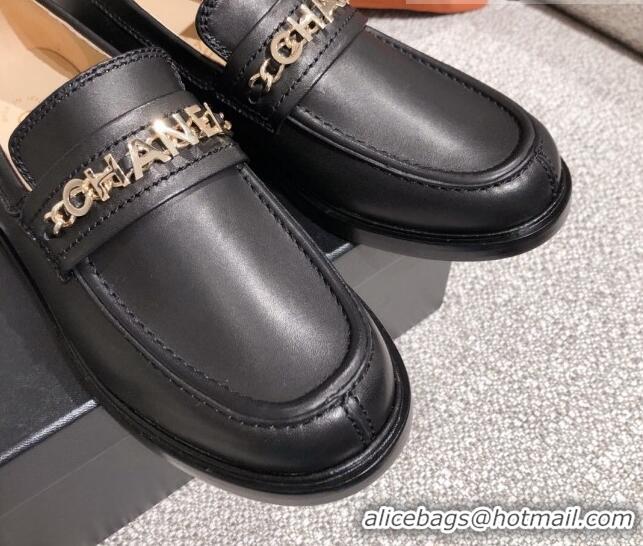 Well Crafted Chanel Shiny Calfskin Loafers G37430 Black