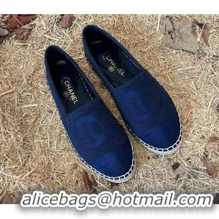 Grade Design Chanel Fabric Espadrilles G29762 Navy Blue