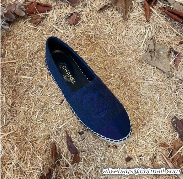 Grade Design Chanel Fabric Espadrilles G29762 Navy Blue