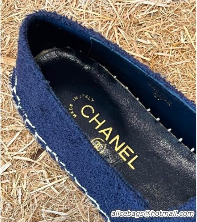 Grade Design Chanel Fabric Espadrilles G29762 Navy Blue