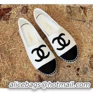 Shop Chanel Fabric Espadrilles G29762 White