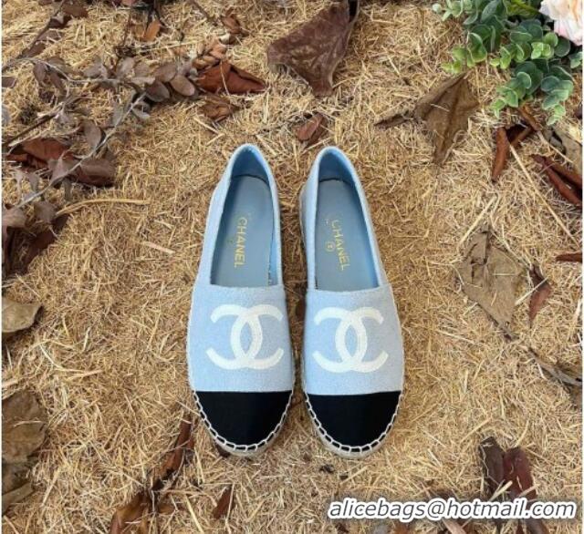 Top Design Chanel Fabric Espadrilles G29762 Light Blue