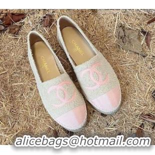 Most Popular Chanel Fabric Espadrilles G29762 Light Gray/Pink