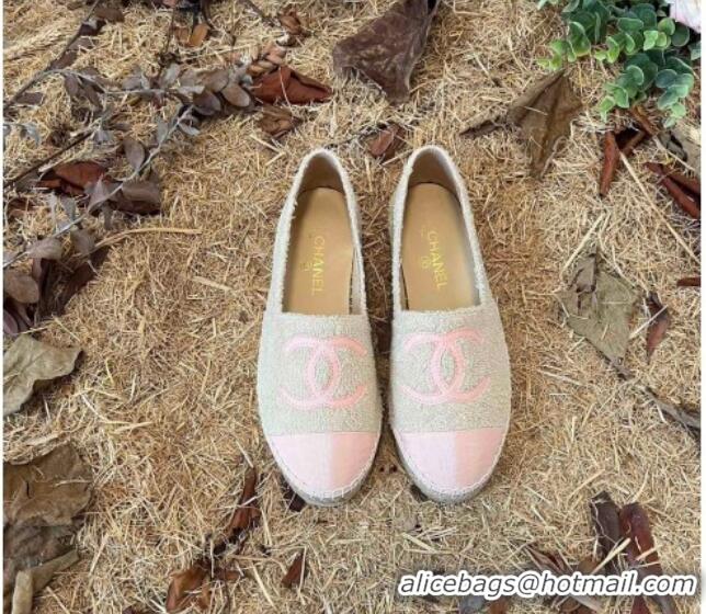 Most Popular Chanel Fabric Espadrilles G29762 Light Gray/Pink