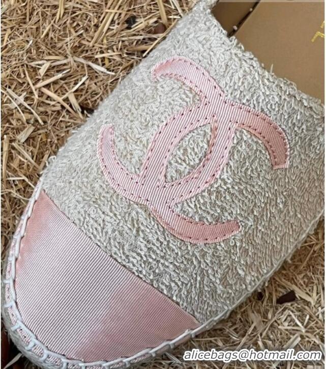 Most Popular Chanel Fabric Espadrilles G29762 Light Gray/Pink