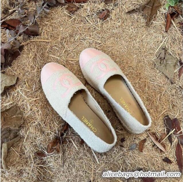 Most Popular Chanel Fabric Espadrilles G29762 Light Gray/Pink