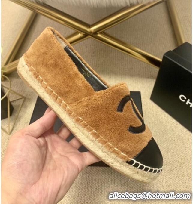 Fashion Chanel Shearling Espadrilles Brown 1122109