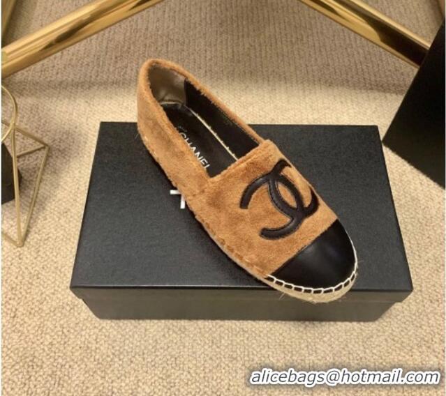 Fashion Chanel Shearling Espadrilles Brown 1122109