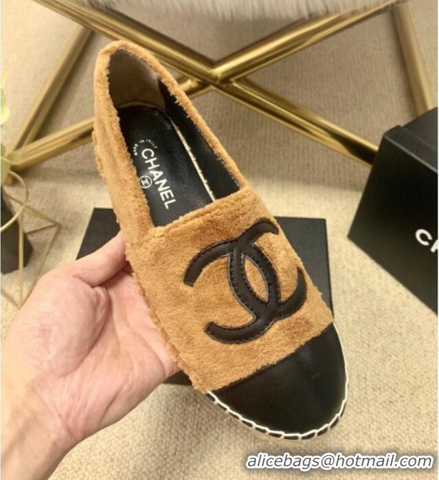 Fashion Chanel Shearling Espadrilles Brown 1122109