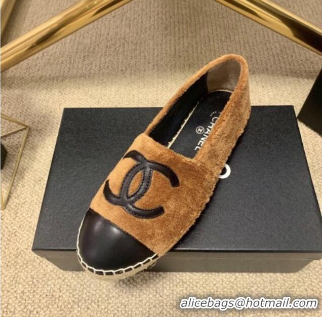 Fashion Chanel Shearling Espadrilles Brown 1122109