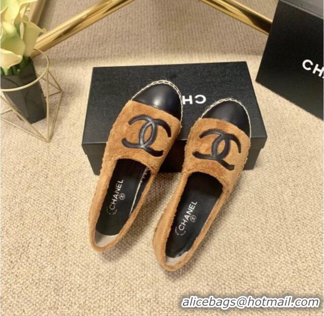 Fashion Chanel Shearling Espadrilles Brown 1122109