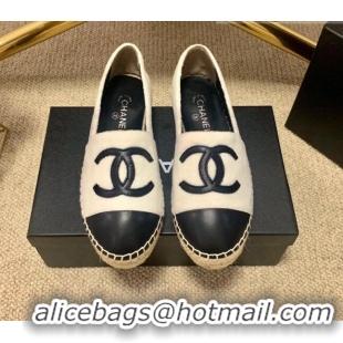 Good Quality Chanel Shearling Espadrilles White 1122110