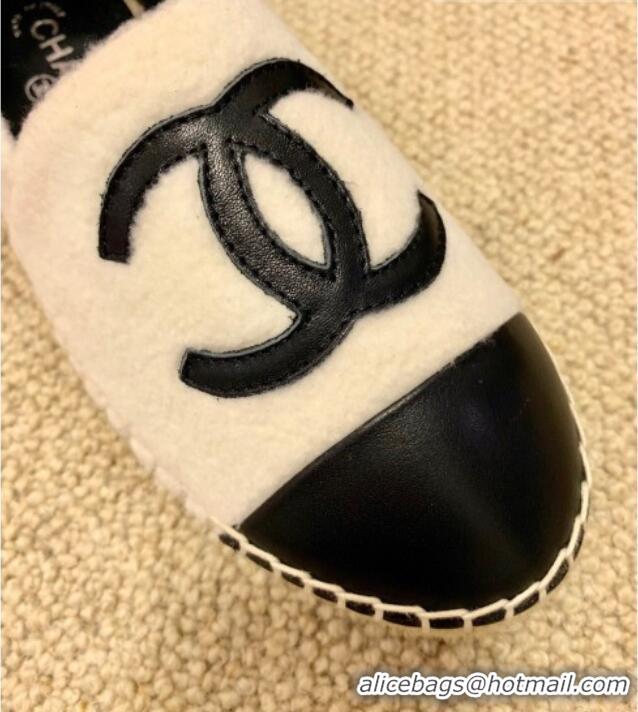 Good Quality Chanel Shearling Espadrilles White 1122110