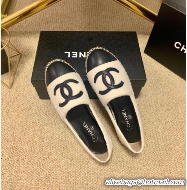 Good Quality Chanel Shearling Espadrilles White 1122110