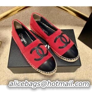 Good Looking Chanel Shearling Espadrilles 1122110 Red