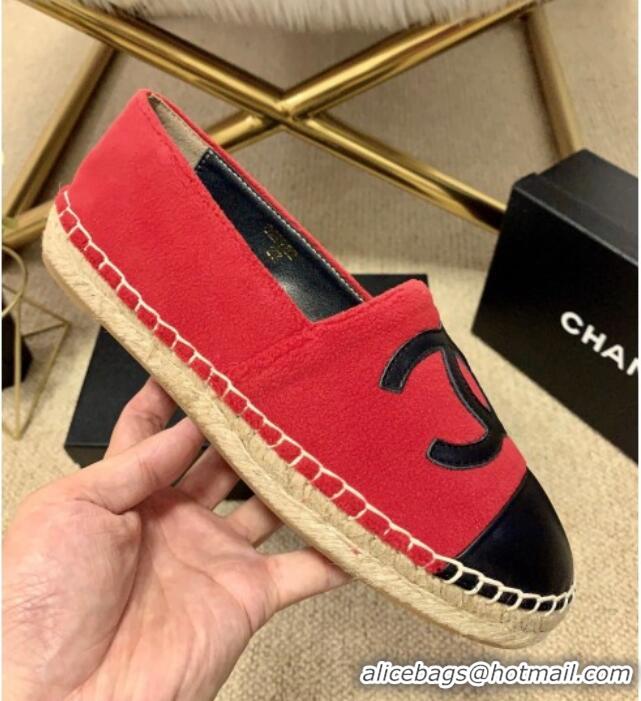 Good Looking Chanel Shearling Espadrilles 1122110 Red