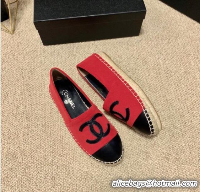 Good Looking Chanel Shearling Espadrilles 1122110 Red