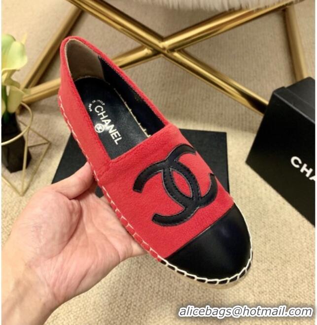 Good Looking Chanel Shearling Espadrilles 1122110 Red