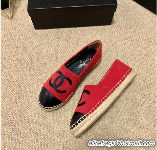 Good Looking Chanel Shearling Espadrilles 1122110 Red