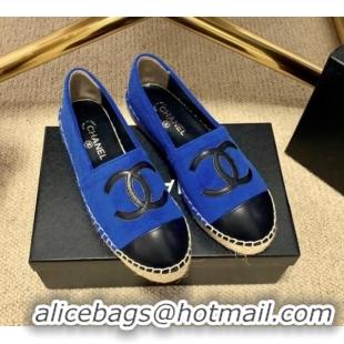 Pretty Style Chanel Shearling Espadrilles 1122112 Blue