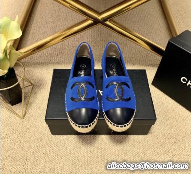 Pretty Style Chanel Shearling Espadrilles 1122112 Blue