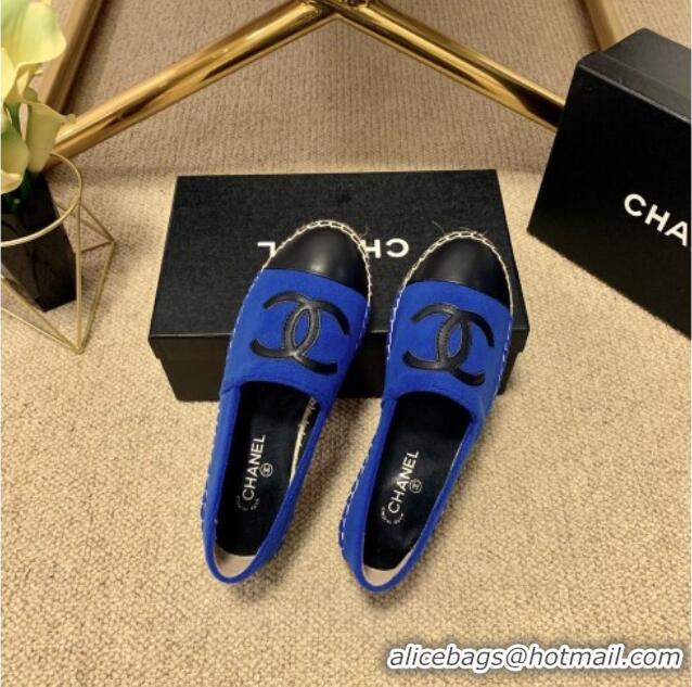 Pretty Style Chanel Shearling Espadrilles 1122112 Blue