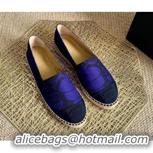 Super Quality Chanel Print Espadrilles Royal Blue 112303