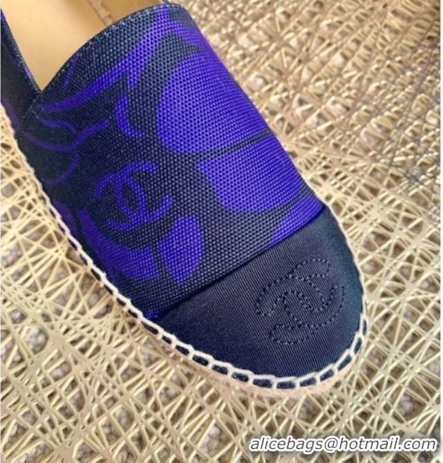 Super Quality Chanel Print Espadrilles Royal Blue 112303