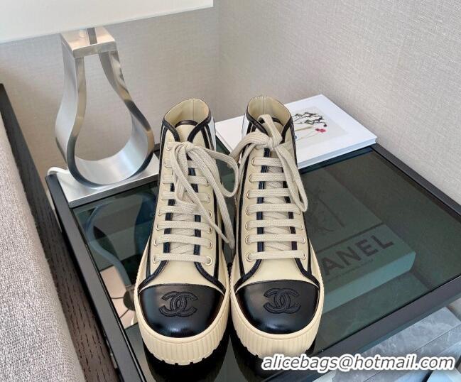 Affordable Price Chanel Lambskin Lace-ups Ankle Boots G38091 Beige 