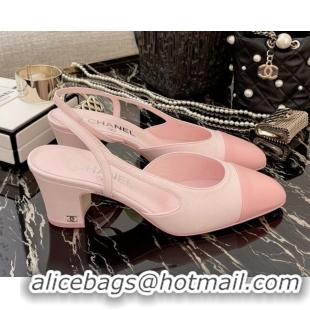 Fashion Chanel Calfskin Slingbacks Pumps 6.5cm G31318 Light Pink