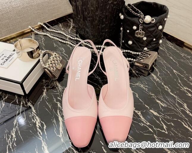 Fashion Chanel Calfskin Slingbacks Pumps 6.5cm G31318 Light Pink